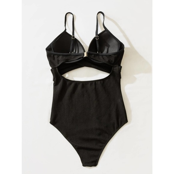 Boho Criss Cross Push Up One Piece Swimsuit green - Picture 5 of 11